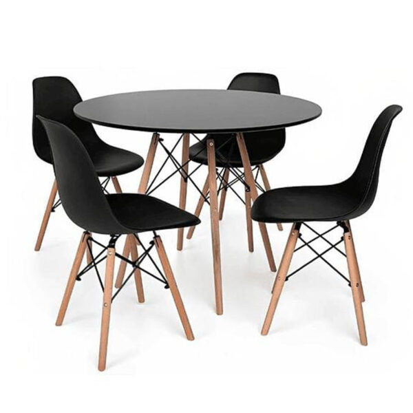 Combo mesa redonda y 4 sillas eames